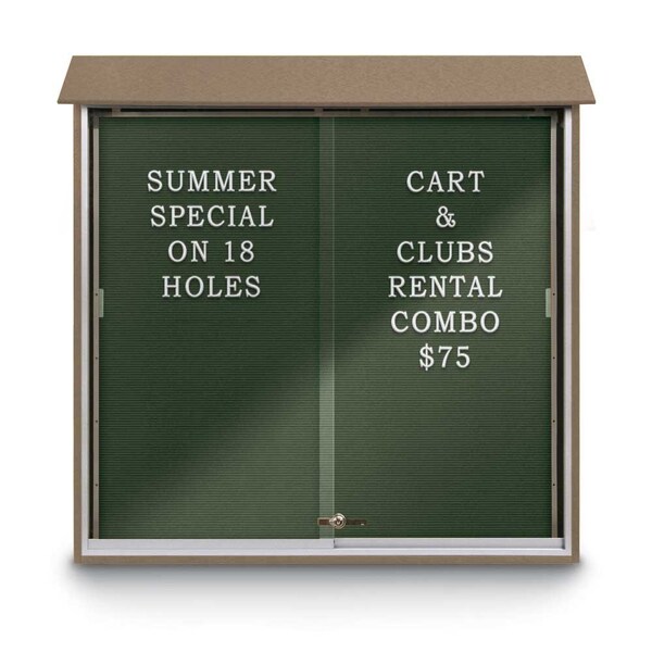 Outdoor Enclosed Combo Board, 72"x36", Bronze Frame/Grey & Rubber